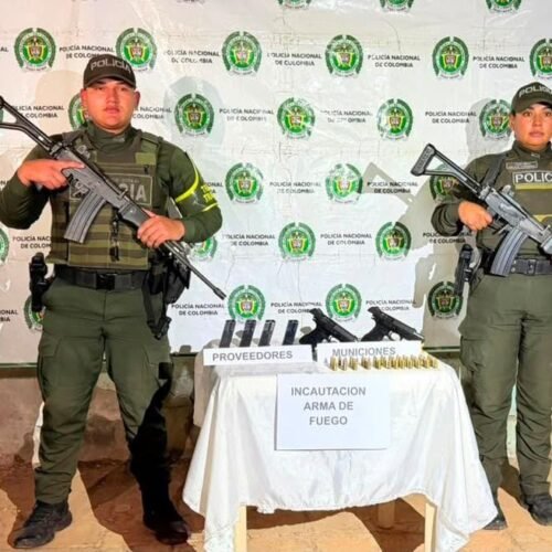 Policía Nacional incautó armas de fuego y munición en vías del departamento de Nariño