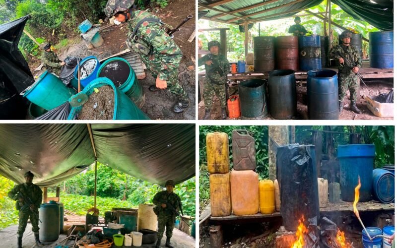 Ejército Nacional arrasa con 23 laboratorios de coca en Barbacoas, El Charco, Olaya Herrera y Tumaco, Nariño